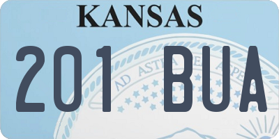 KS license plate 201BUA