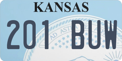 KS license plate 201BUW