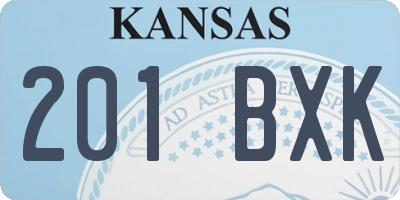 KS license plate 201BXK