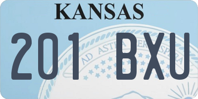KS license plate 201BXU