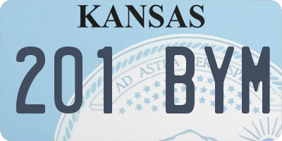 KS license plate 201BYM
