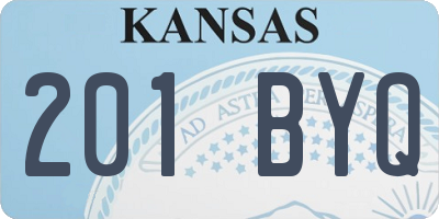 KS license plate 201BYQ