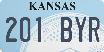 KS license plate 201BYR