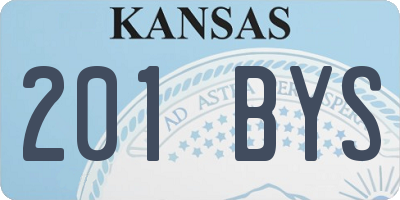 KS license plate 201BYS