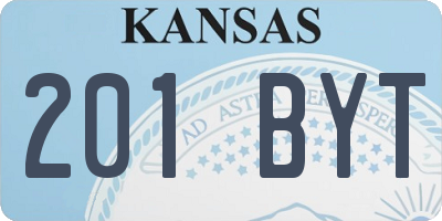KS license plate 201BYT