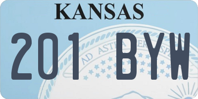 KS license plate 201BYW