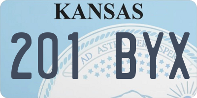 KS license plate 201BYX