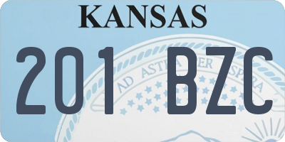 KS license plate 201BZC
