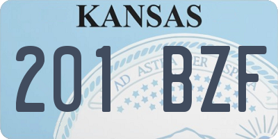 KS license plate 201BZF
