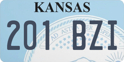 KS license plate 201BZI