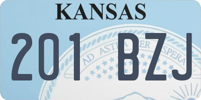 KS license plate 201BZJ
