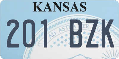 KS license plate 201BZK