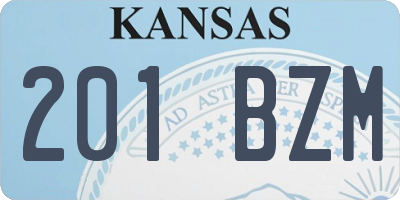 KS license plate 201BZM