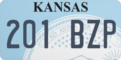 KS license plate 201BZP