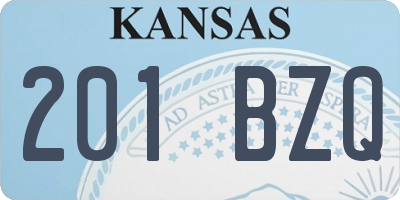 KS license plate 201BZQ