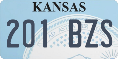 KS license plate 201BZS
