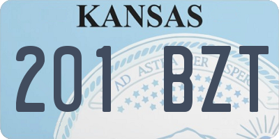 KS license plate 201BZT
