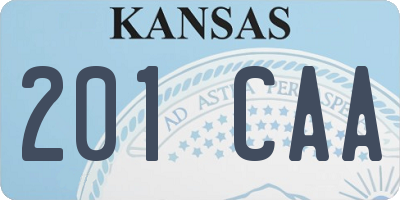 KS license plate 201CAA