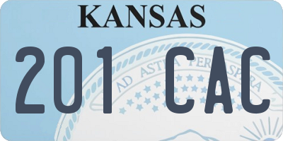 KS license plate 201CAC