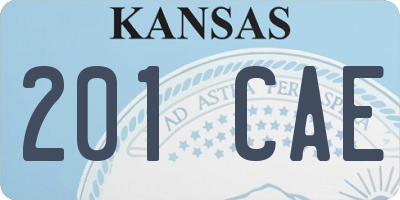 KS license plate 201CAE