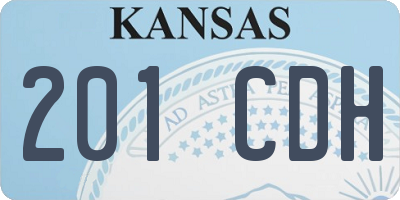 KS license plate 201CDH