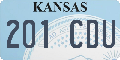 KS license plate 201CDU