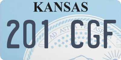 KS license plate 201CGF