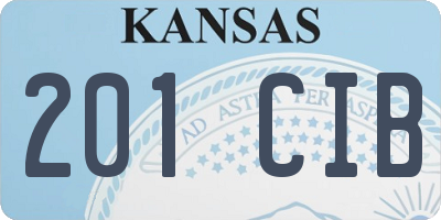 KS license plate 201CIB