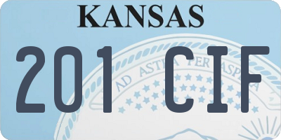 KS license plate 201CIF