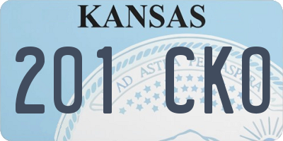 KS license plate 201CKO