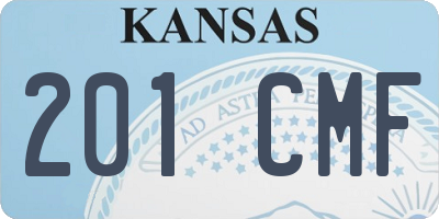 KS license plate 201CMF