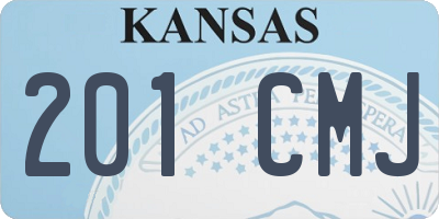 KS license plate 201CMJ