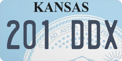 KS license plate 201DDX