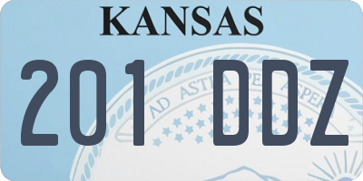 KS license plate 201DDZ