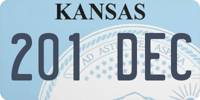 KS license plate 201DEC