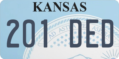 KS license plate 201DED