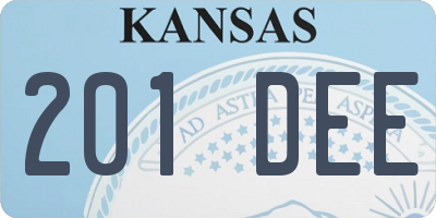 KS license plate 201DEE