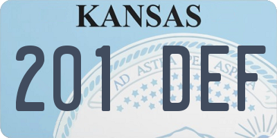 KS license plate 201DEF