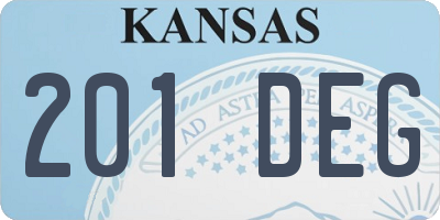 KS license plate 201DEG