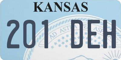 KS license plate 201DEH