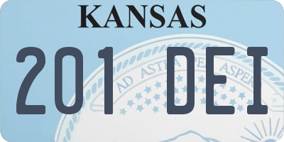 KS license plate 201DEI