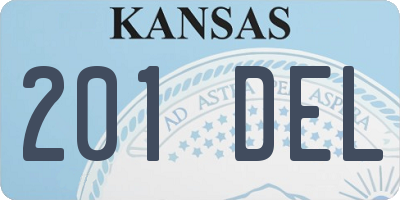 KS license plate 201DEL