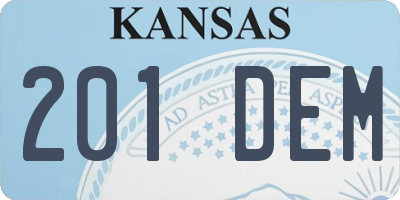 KS license plate 201DEM