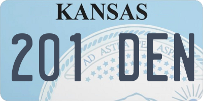 KS license plate 201DEN