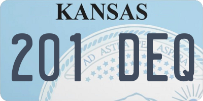 KS license plate 201DEQ