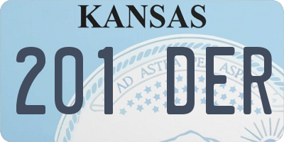 KS license plate 201DER