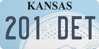 KS license plate 201DET