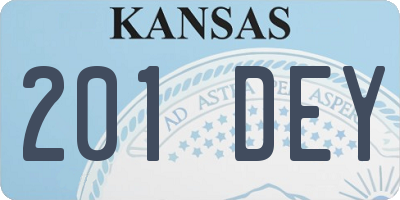 KS license plate 201DEY