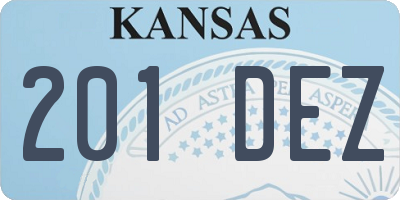 KS license plate 201DEZ