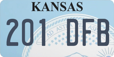 KS license plate 201DFB